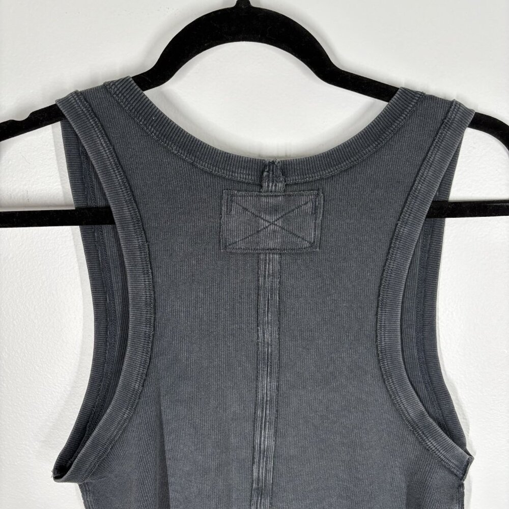 We The Free Women XL Washed Black Ribbed Jersey Grunge Kate Scoop Tank Top NWOT - Picture 12 of 12
